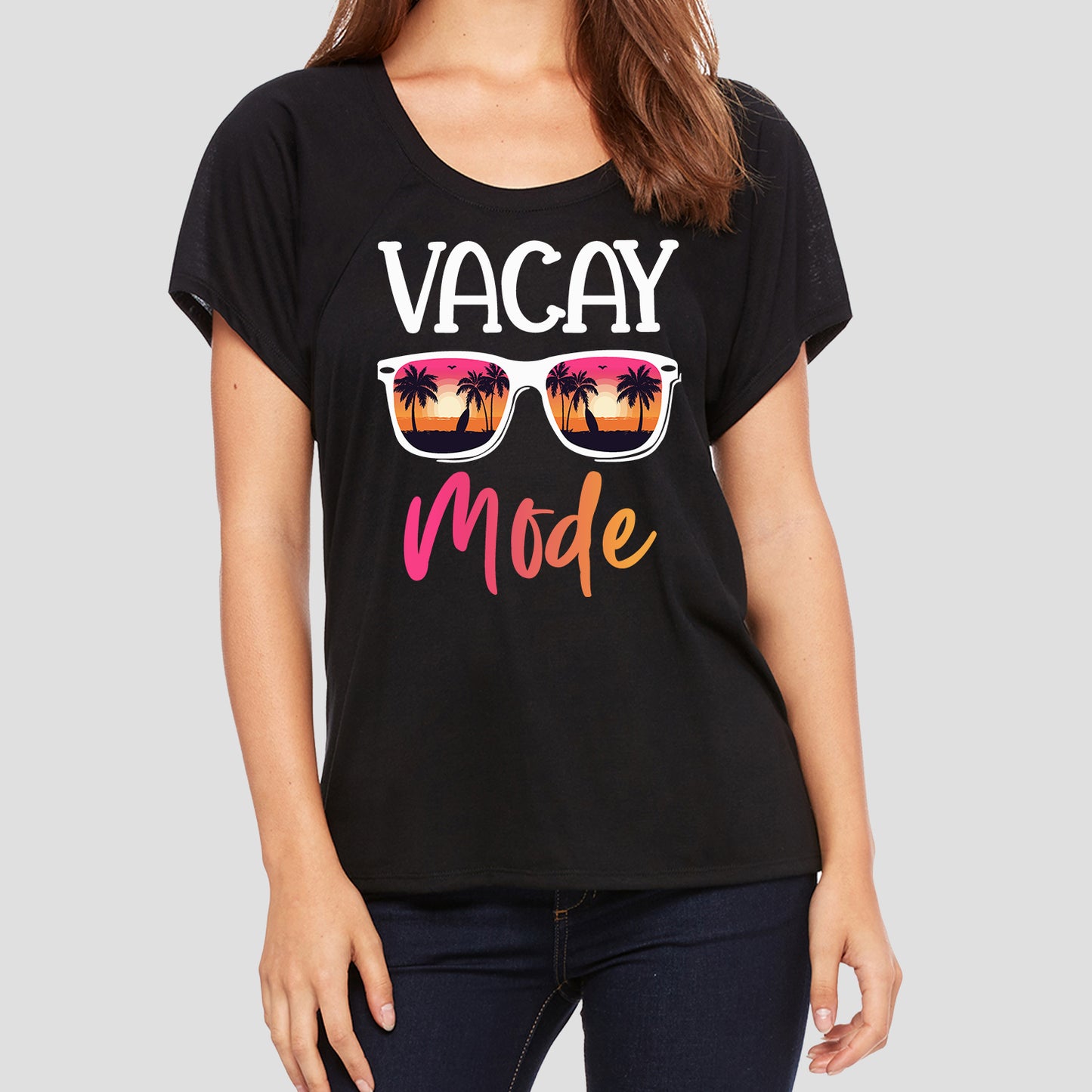 Vacay Mode. Scoop Neck Tee